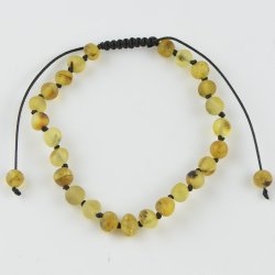 Womens adjustable amber bracelet raw green color